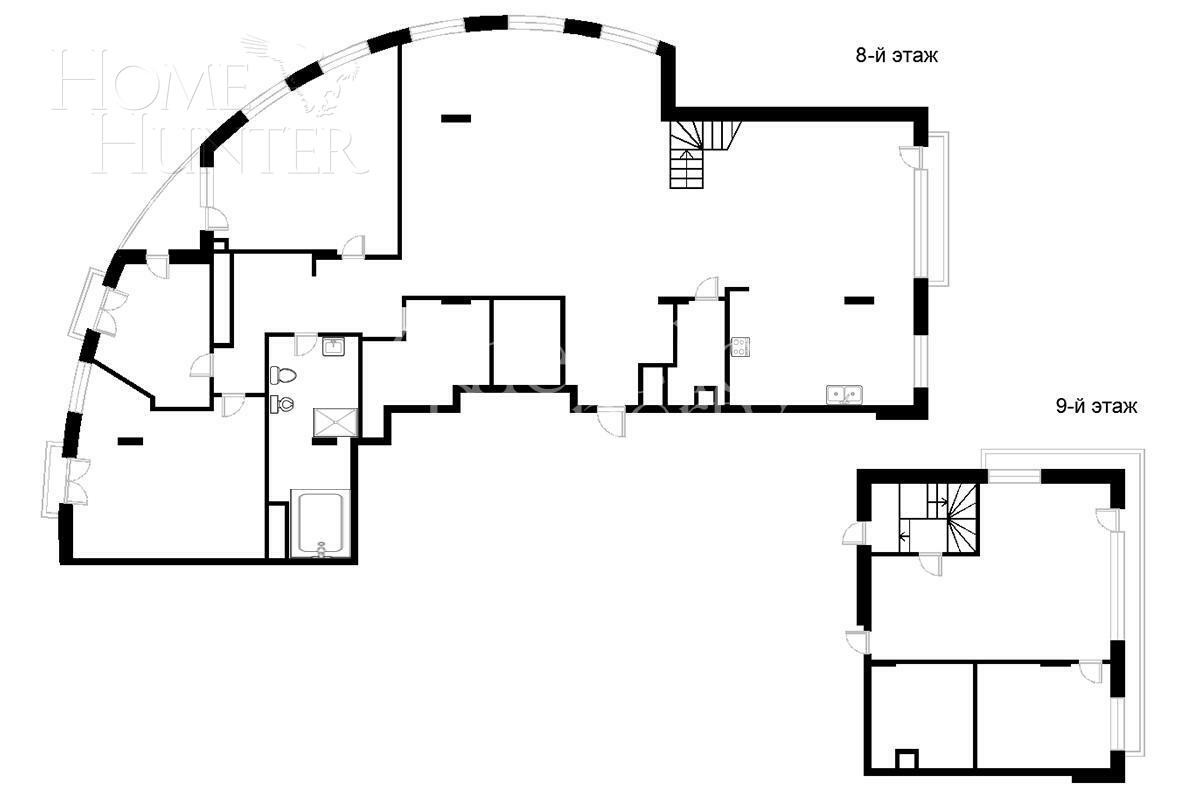 2-УРОВНЕВЫЙ ПЕНТХАУС С ОТДЕЛКОЙ 293 М² НА 8 ЭТАЖЕ