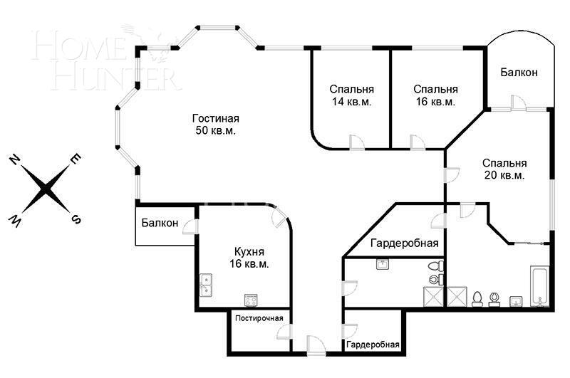 4-КОМН. КВАРТИРА С ОТДЕЛКОЙ 200 М² НА 4 ЭТАЖЕ