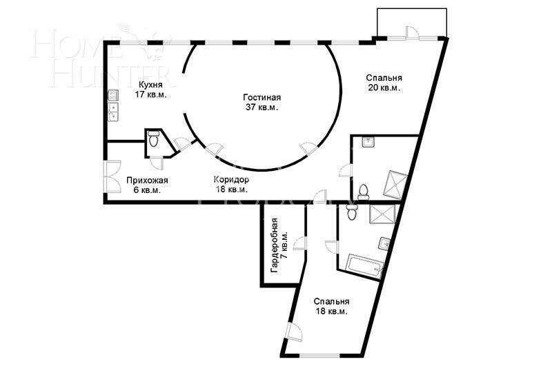 3-КОМН. КВАРТИРА С ОТДЕЛКОЙ 140 М² НА 4 ЭТАЖЕ