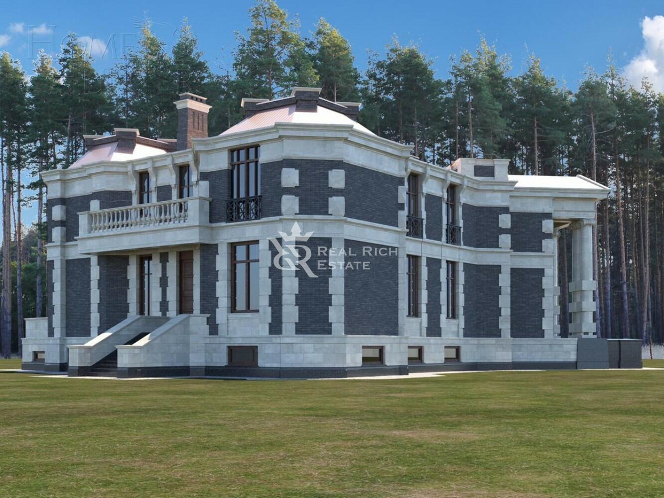 2-этажный коттедж 1 100 м² без отделки