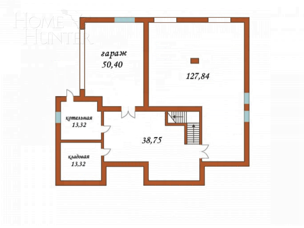 2-этажный коттедж 495 м² без отделки