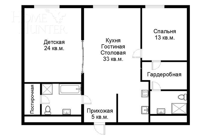 3-КОМН. КВАРТИРА С ОТДЕЛКОЙ 100 М² НА 32 ЭТАЖЕ