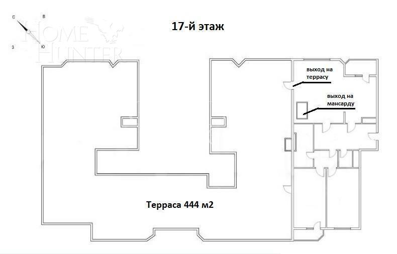 2-УРОВНЕВЫЙ ПЕНТХАУС БЕЗ ОТДЕЛКИ 643.9 М² НА 17 ЭТАЖЕ