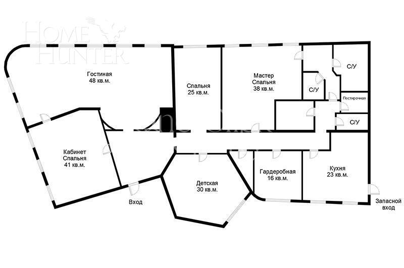 8-КОМН. КВАРТИРА С ОТДЕЛКОЙ 324.6 М² НА 3 ЭТАЖЕ