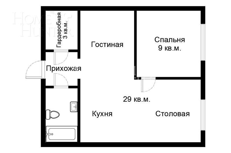 2-КОМН. КВАРТИРА С ОТДЕЛКОЙ 48.5 М² НА 5 ЭТАЖЕ