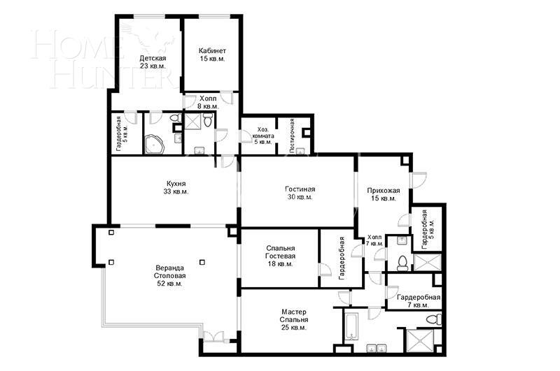 5-КОМН. КВАРТИРА С ОТДЕЛКОЙ 303 М² НА 2 ЭТАЖЕ