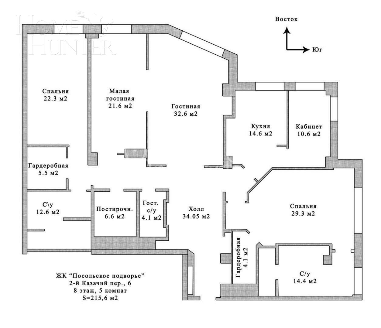 5-КОМН. КВАРТИРА С ОТДЕЛКОЙ 229 М² НА 8 ЭТАЖЕ