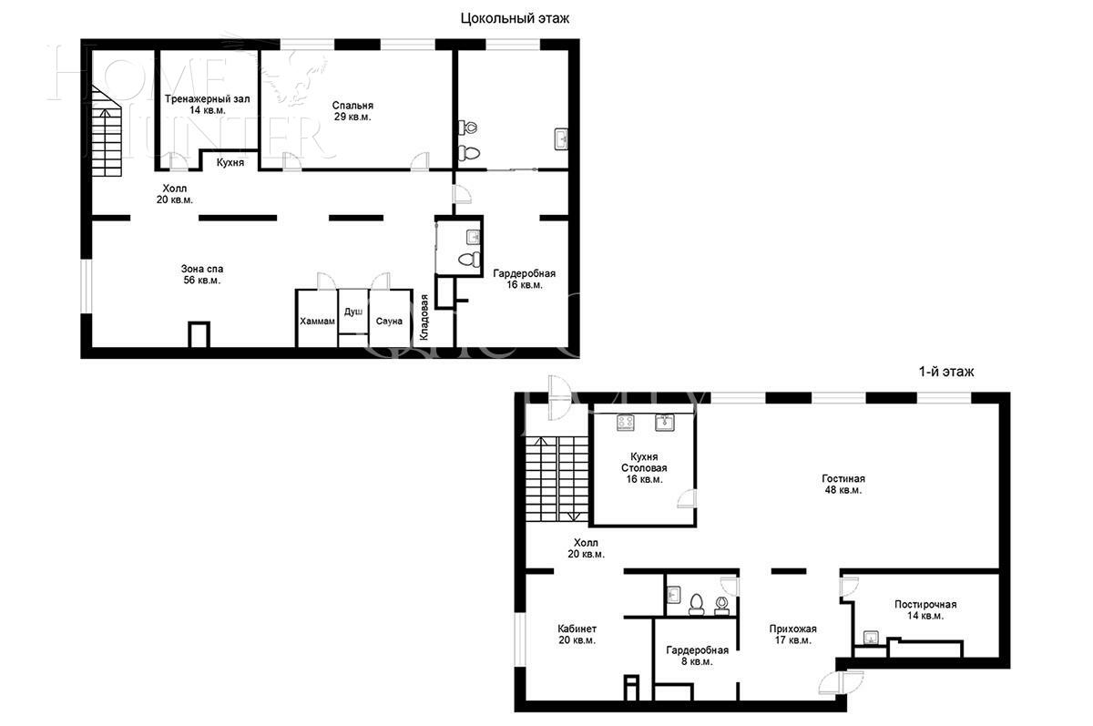 2-УРОВНЕВАЯ КВАРТИРА С ОТДЕЛКОЙ 324 М² НА 1 ЭТАЖЕ