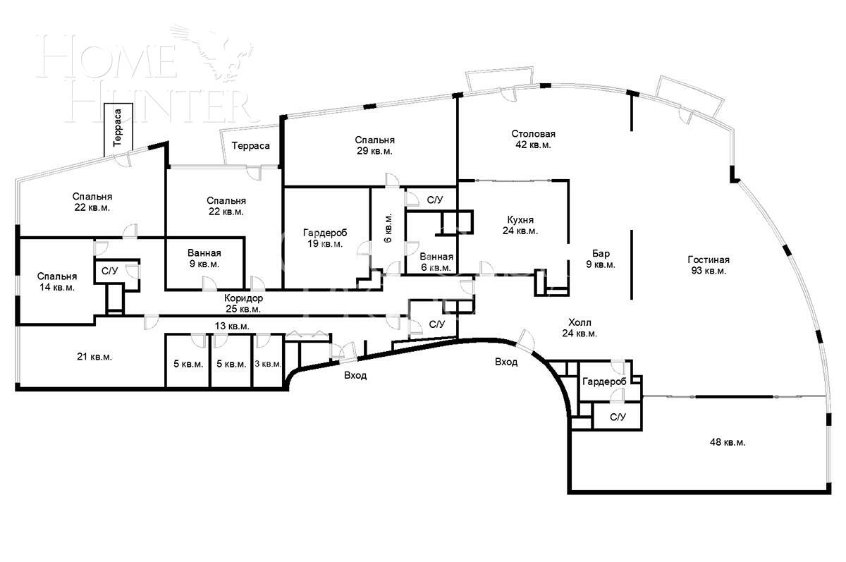 5-КОМН. КВАРТИРА С ОТДЕЛКОЙ 457.5 М² НА 7 ЭТАЖЕ