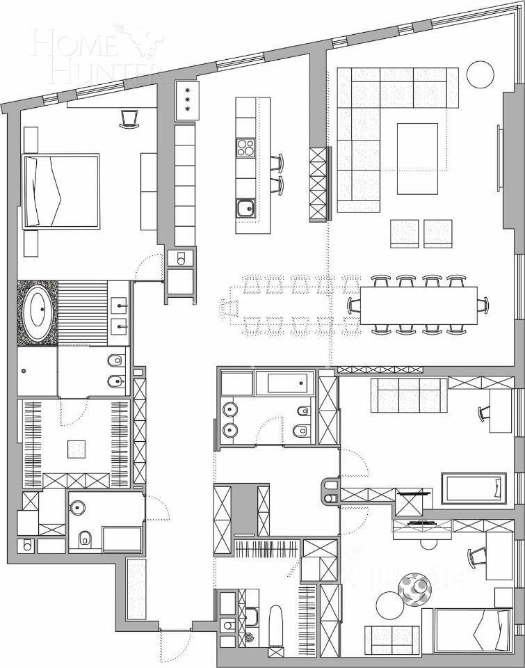 4-КОМН. КВАРТИРА БЕЗ ОТДЕЛКИ 231 М² НА 8 ЭТАЖЕ