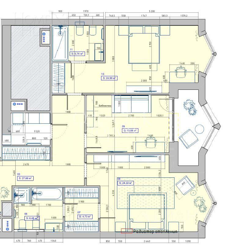 3-КОМН. КВАРТИРА БЕЗ ОТДЕЛКИ 108 М² НА 6 ЭТАЖЕ
