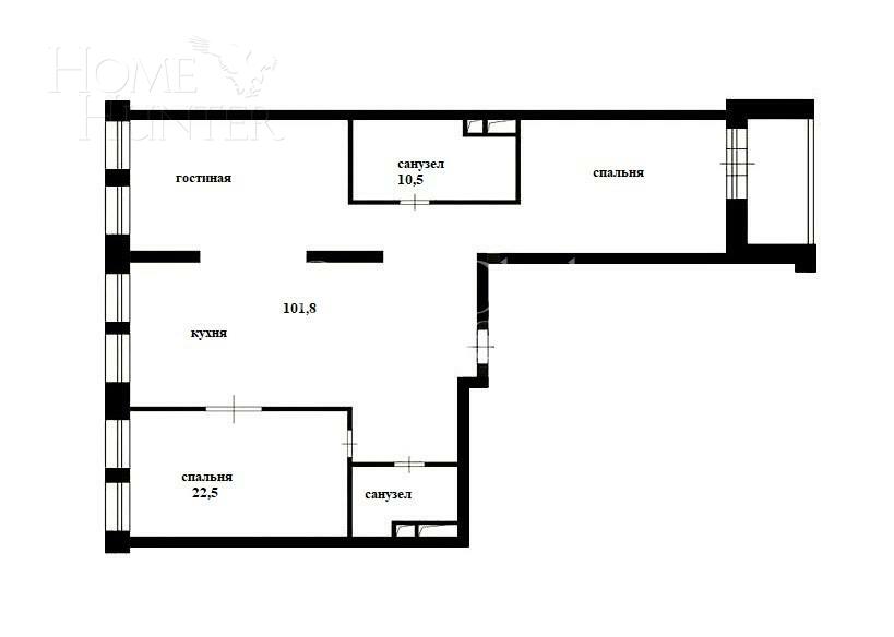 4-КОМН. КВАРТИРА БЕЗ ОТДЕЛКИ 142 М² НА 8 ЭТАЖЕ