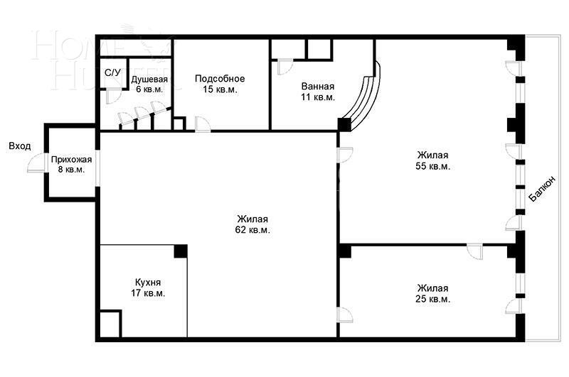 3-КОМН. КВАРТИРА С ОТДЕЛКОЙ 205 М² НА 10 ЭТАЖЕ
