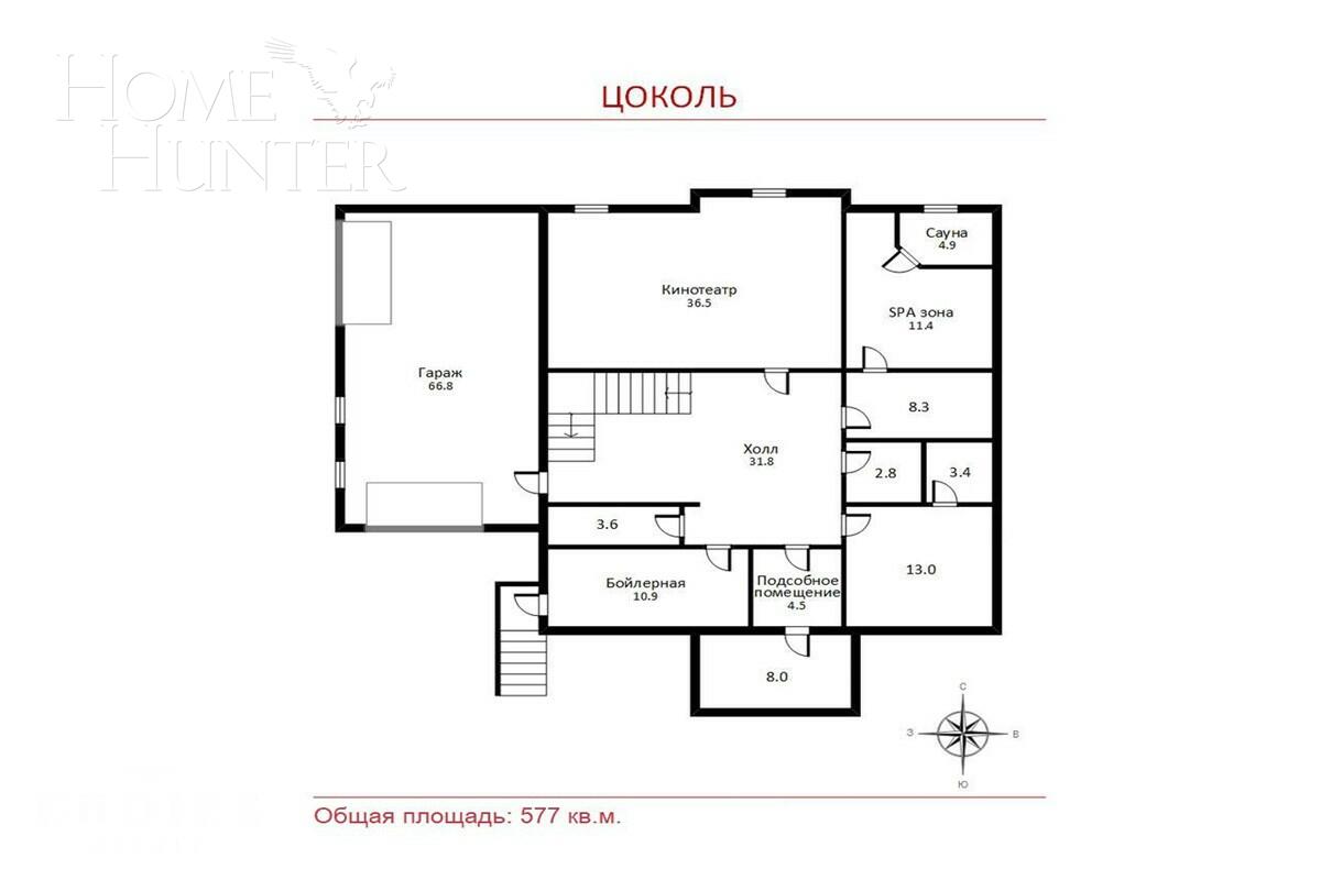 2-этажный коттедж 959 м² с отделкой