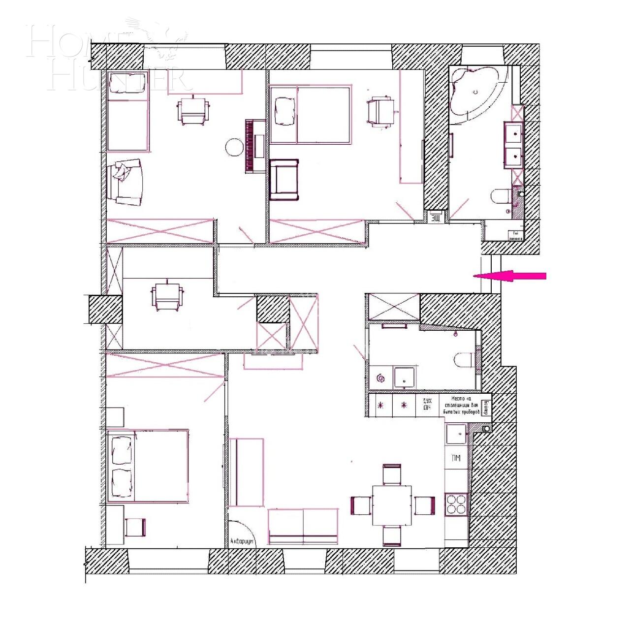 5-КОМН. КВАРТИРА С ОТДЕЛКОЙ 113 М² НА 1 ЭТАЖЕ