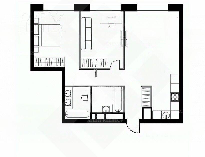 2-КОМН. КВАРТИРА БЕЗ ОТДЕЛКИ 67 М² НА 6 ЭТАЖЕ