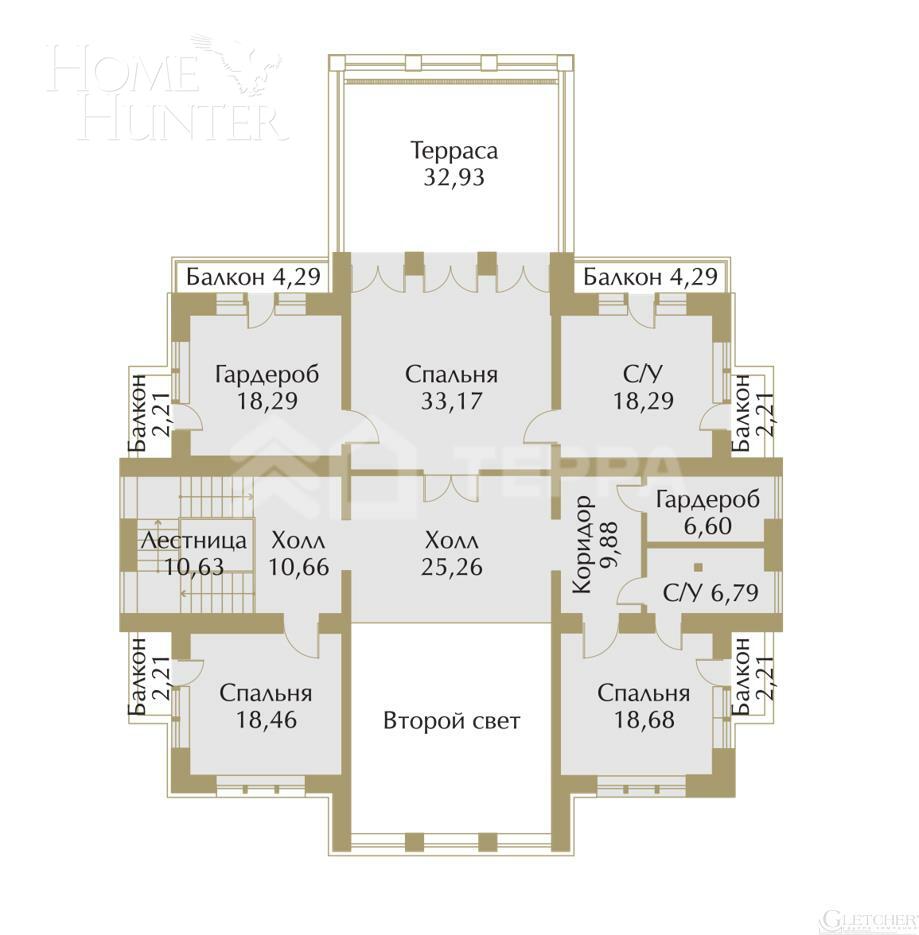 2-этажный коттедж 862 м² без отделки