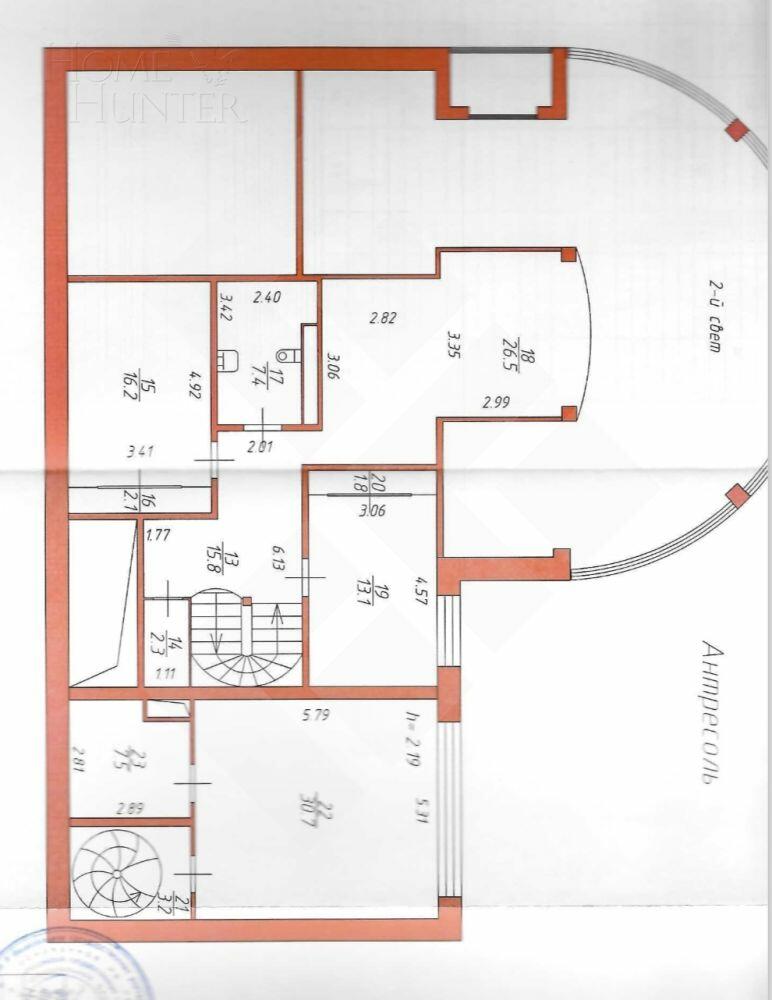 2-УРОВНЕВАЯ КВАРТИРА БЕЗ ОТДЕЛКИ 375.5 М² НА 4 ЭТАЖЕ