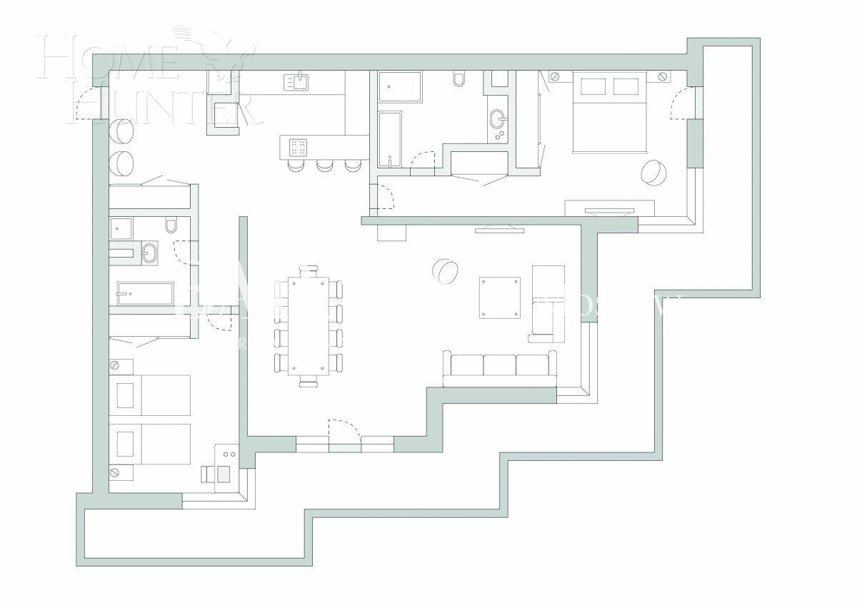 3-КОМН. КВАРТИРА С ОТДЕЛКОЙ 137.6 М² НА 25 ЭТАЖЕ