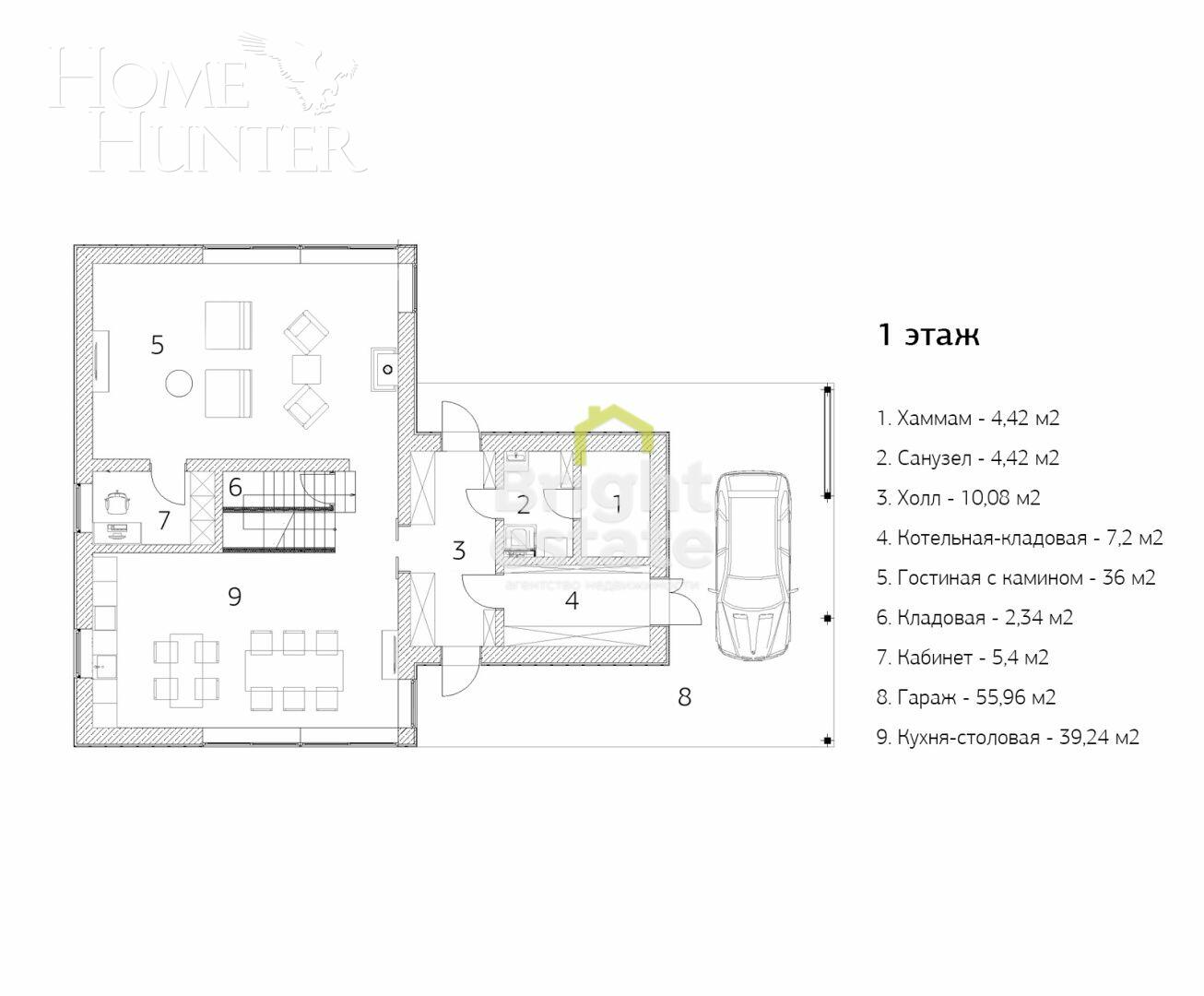 2-этажный коттедж 427 м² с отделкой