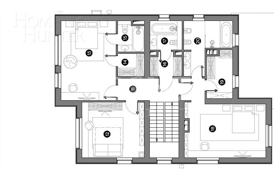 2-этажный коттедж 290.6 м² без отделки