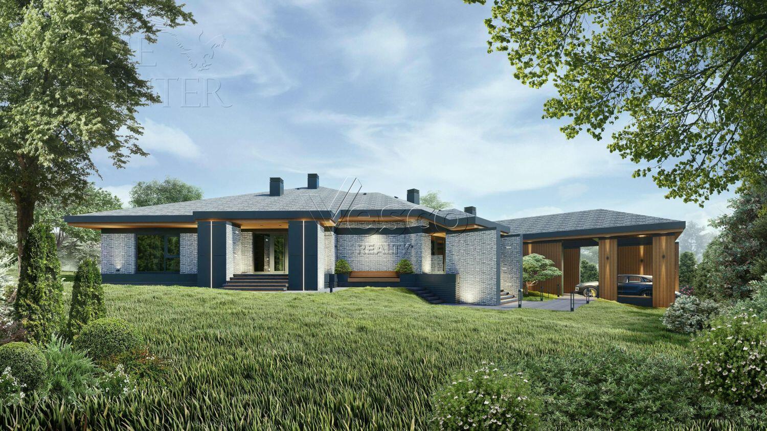 1-этажный коттедж 611 м² без отделки