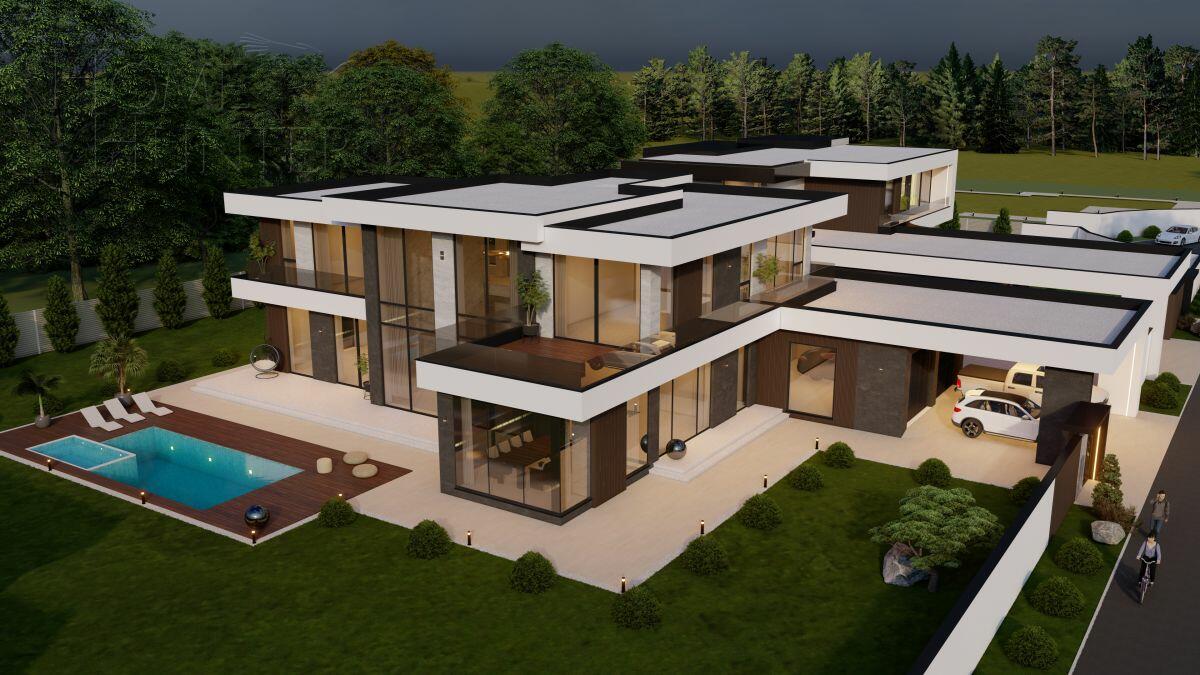 2-этажный коттедж 621 м² без отделки