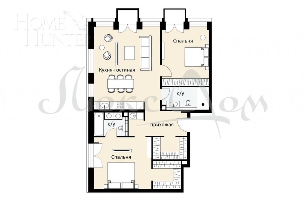 3-КОМН. КВАРТИРА С ОТДЕЛКОЙ 96.6 М² НА 9 ЭТАЖЕ
