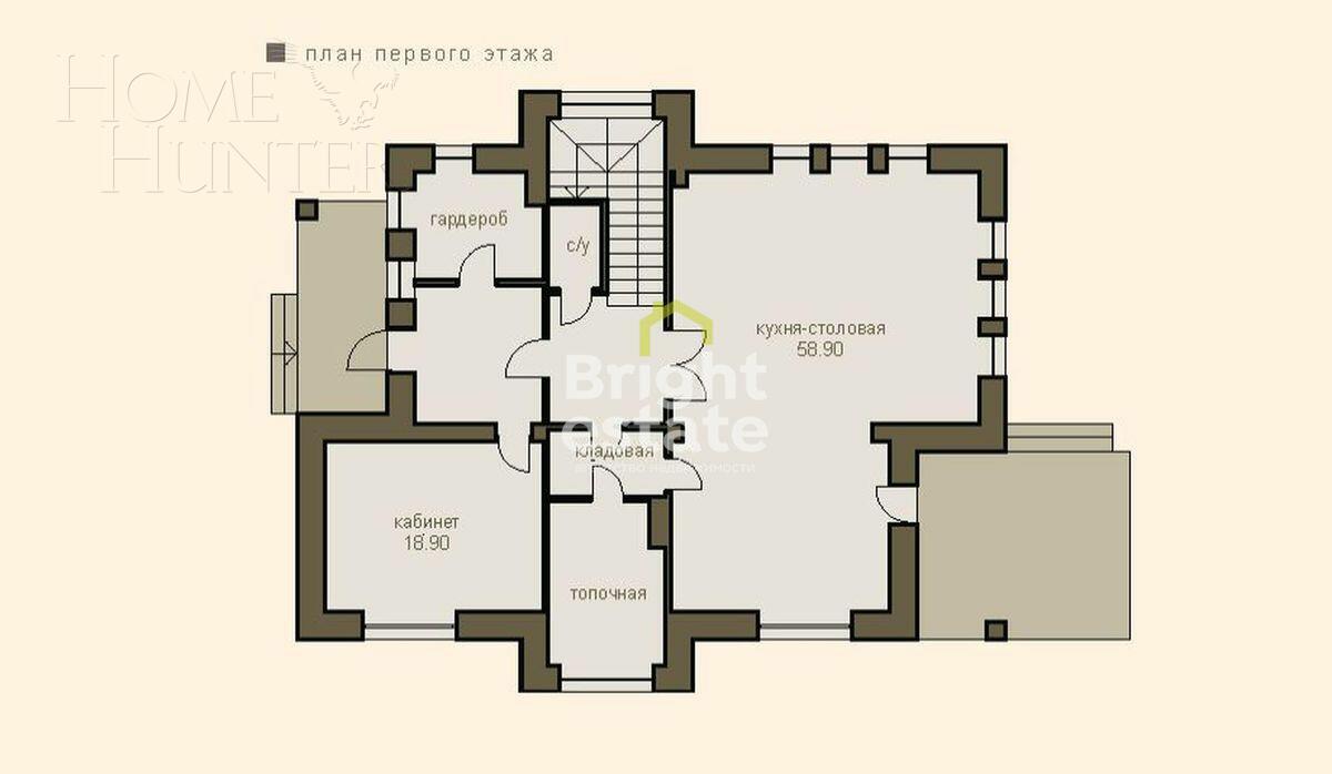 2-этажный коттедж 270 м² без отделки