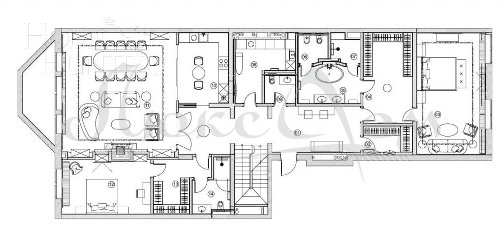 2-УРОВНЕВЫЙ ПЕНТХАУС БЕЗ ОТДЕЛКИ 251.8 М² НА 4 ЭТАЖЕ