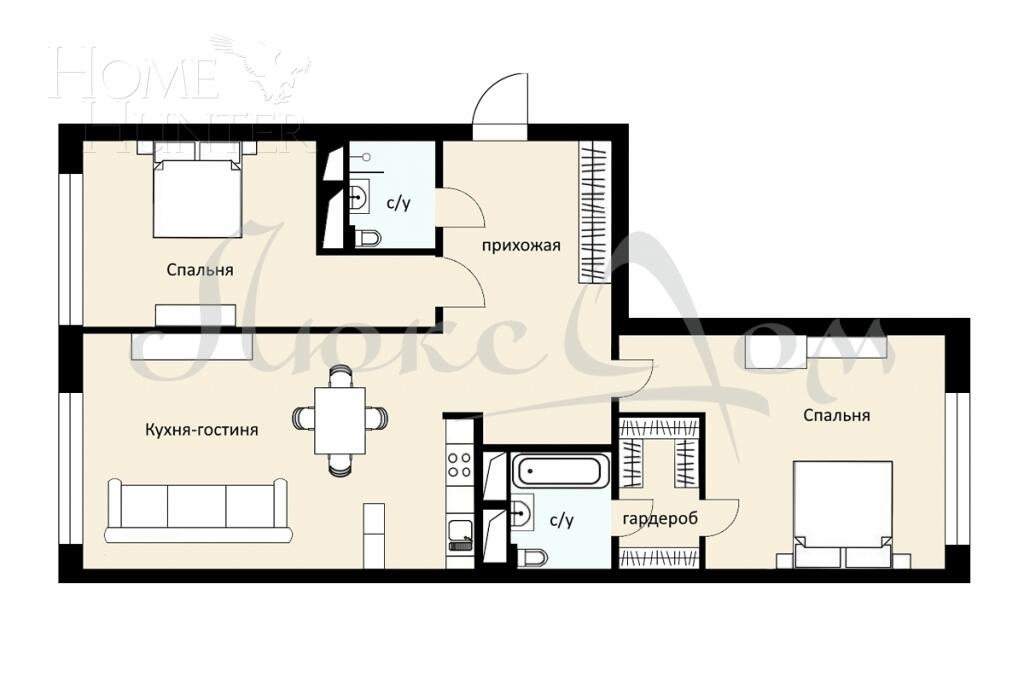 3-КОМН. АПАРТАМЕНТЫ С ОТДЕЛКОЙ 100.2 М² НА 10 ЭТАЖЕ