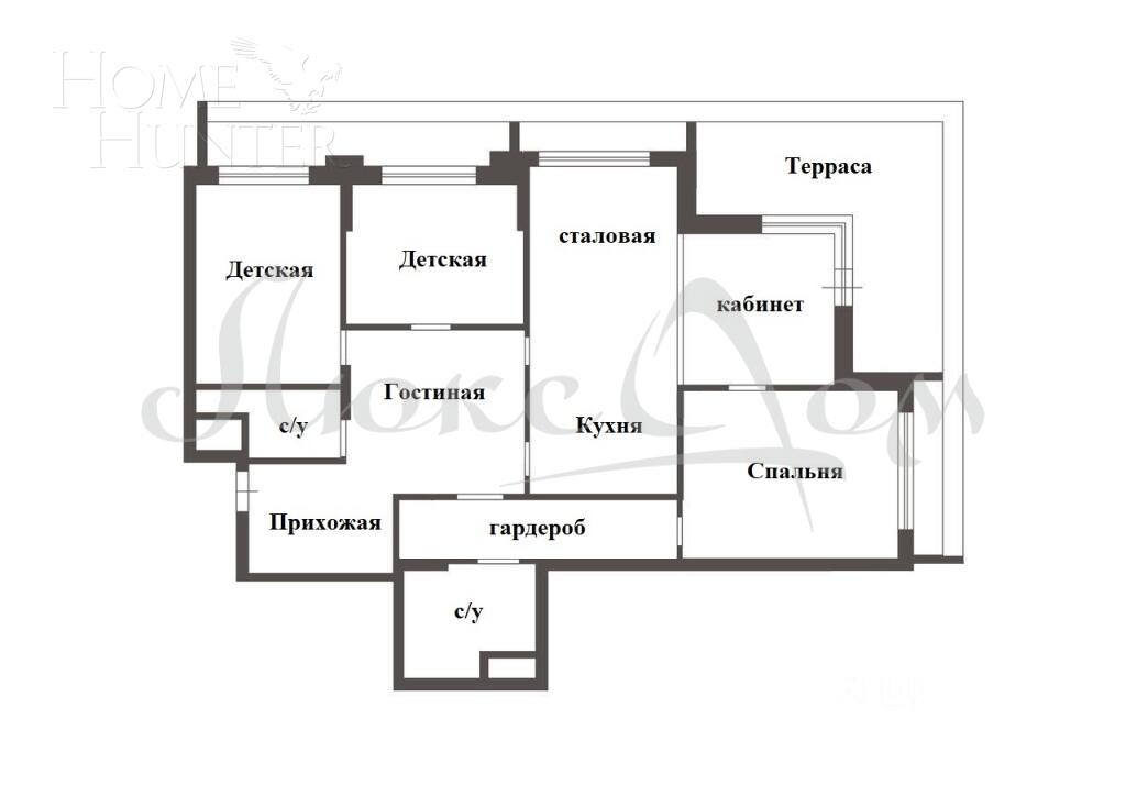 4-КОМН. КВАРТИРА С ОТДЕЛКОЙ 214 М² НА 4 ЭТАЖЕ