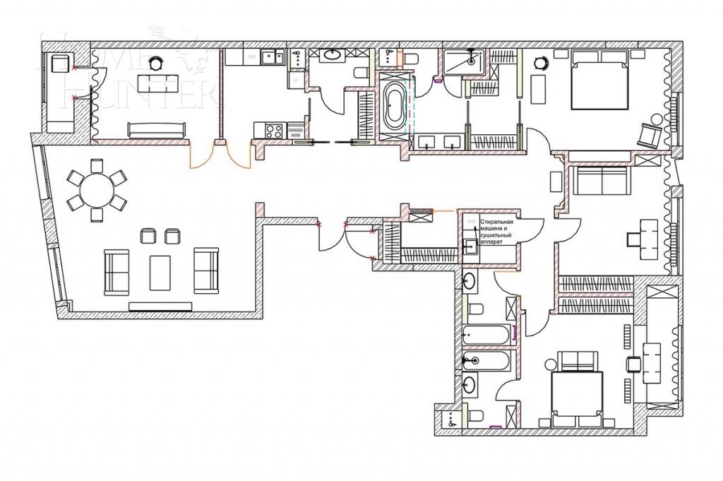 5-КОМН. КВАРТИРА БЕЗ ОТДЕЛКИ 195.1 М² НА 9 ЭТАЖЕ