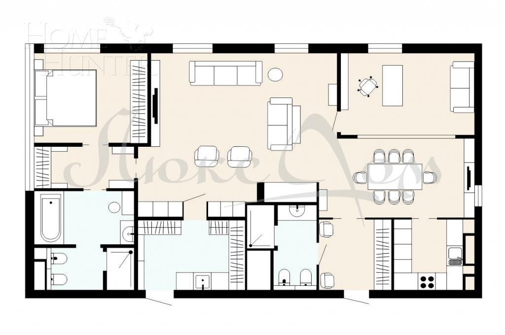 3-КОМН. АПАРТАМЕНТЫ С ОТДЕЛКОЙ 150 М² НА 2 ЭТАЖЕ