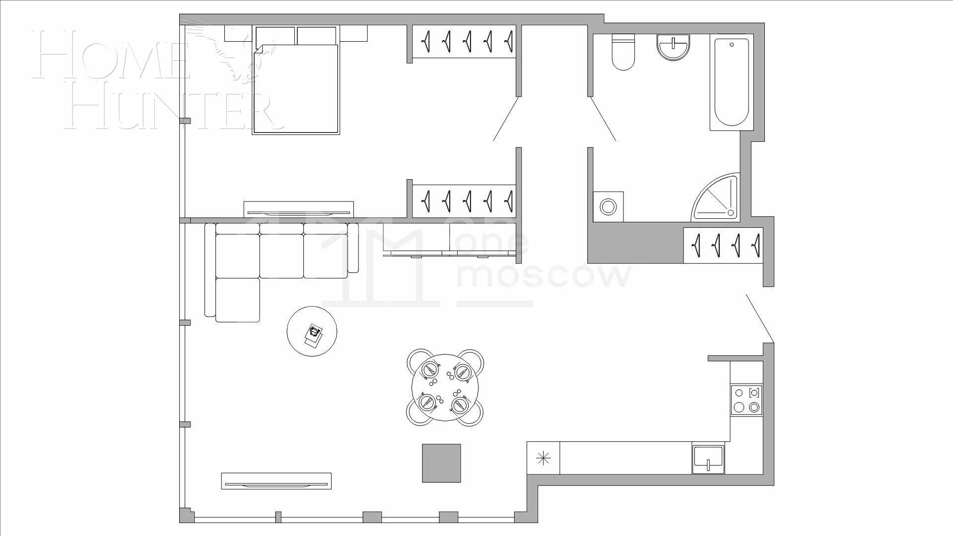 2-КОМН. АПАРТАМЕНТЫ С ОТДЕЛКОЙ 86 М² НА 59 ЭТАЖЕ