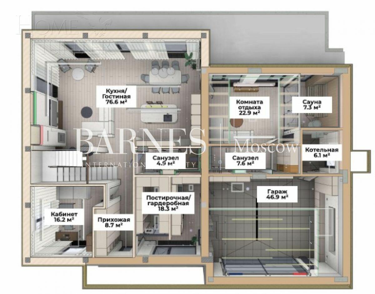 2-этажный коттедж 549 м² без отделки