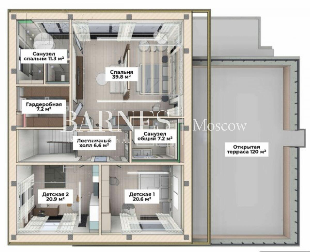 2-этажный коттедж 549 м² без отделки