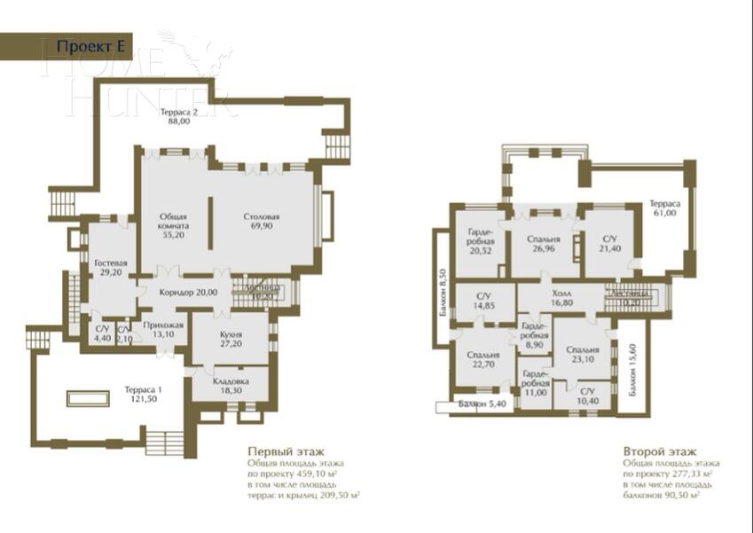 2-этажный коттедж 1 203.87 м² с отделкой