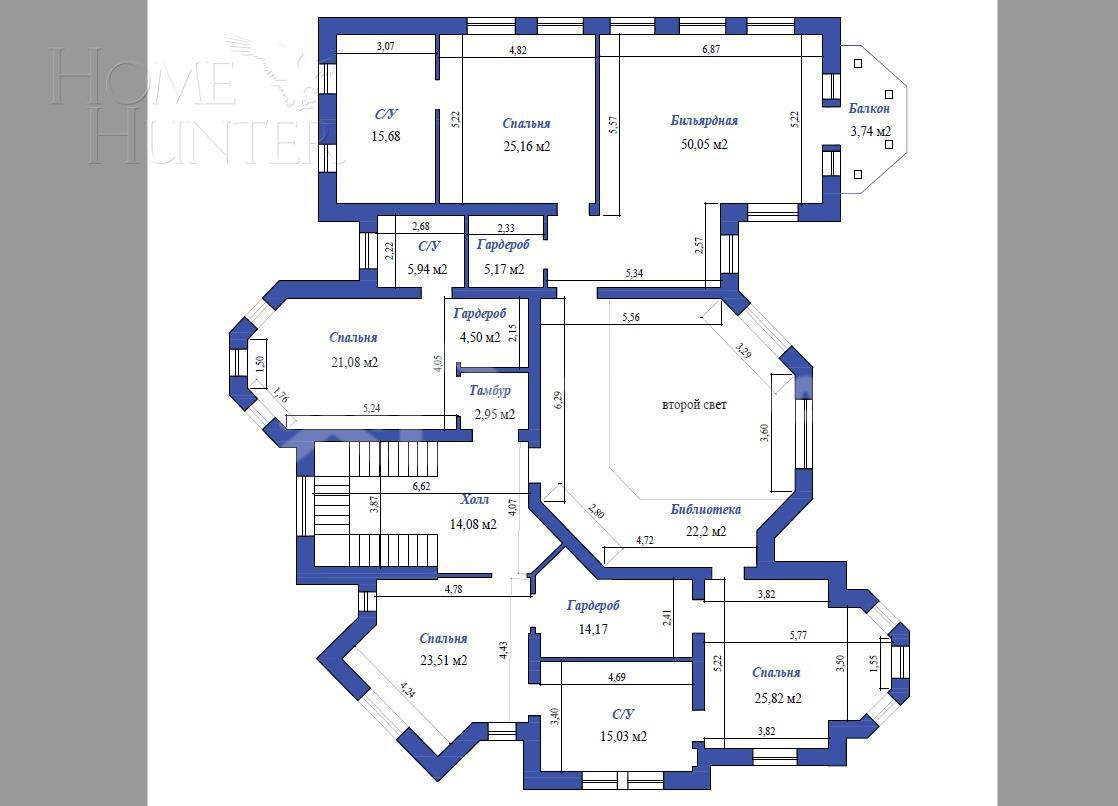 2-этажный коттедж 650 м² с отделкой