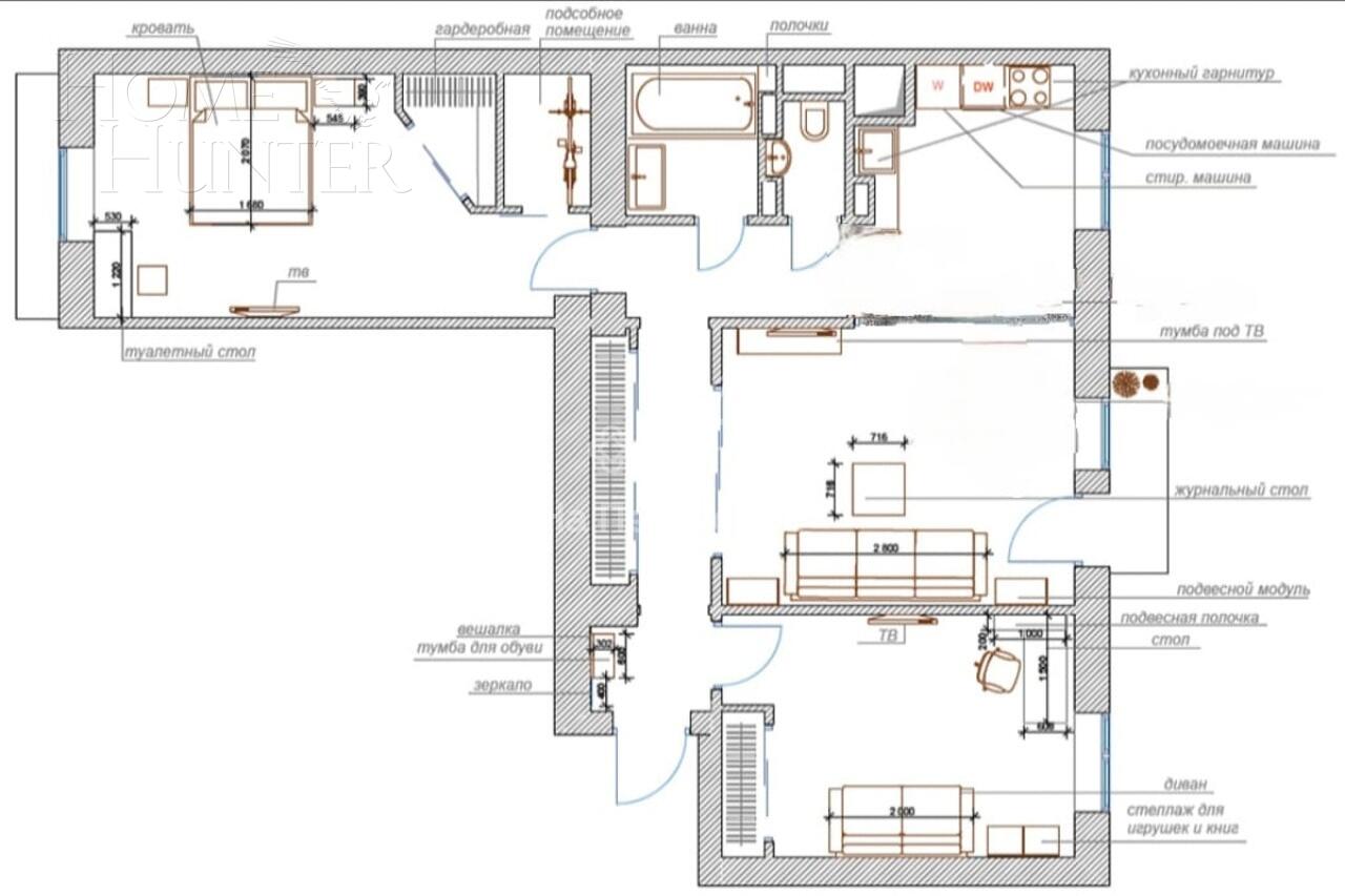 3-КОМН. КВАРТИРА БЕЗ ОТДЕЛКИ 79.3 М² НА 7 ЭТАЖЕ