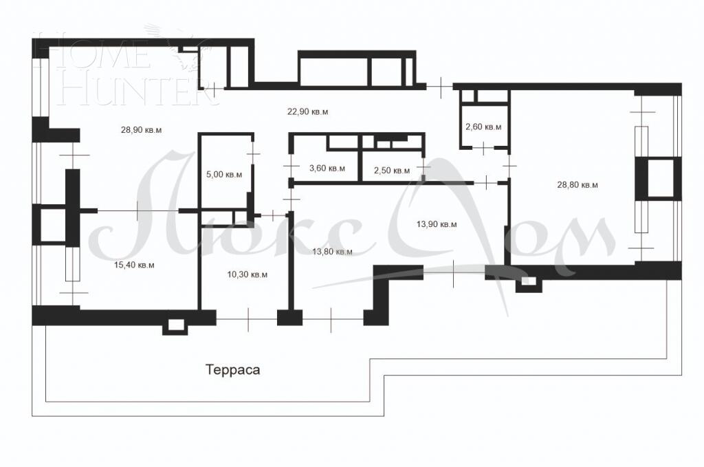 5-КОМН. КВАРТИРА БЕЗ ОТДЕЛКИ 149.2 М² НА 19 ЭТАЖЕ