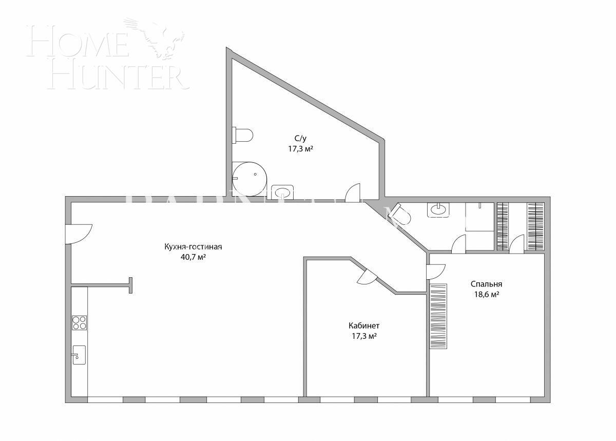3-КОМН. КВАРТИРА С ОТДЕЛКОЙ 124 М² НА 3 ЭТАЖЕ