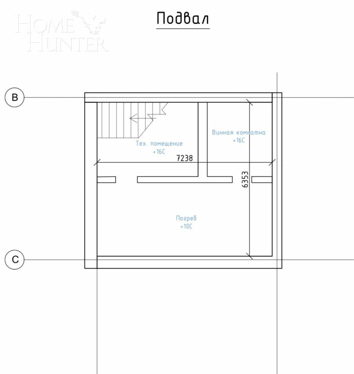2-этажный коттедж 625 м² без отделки