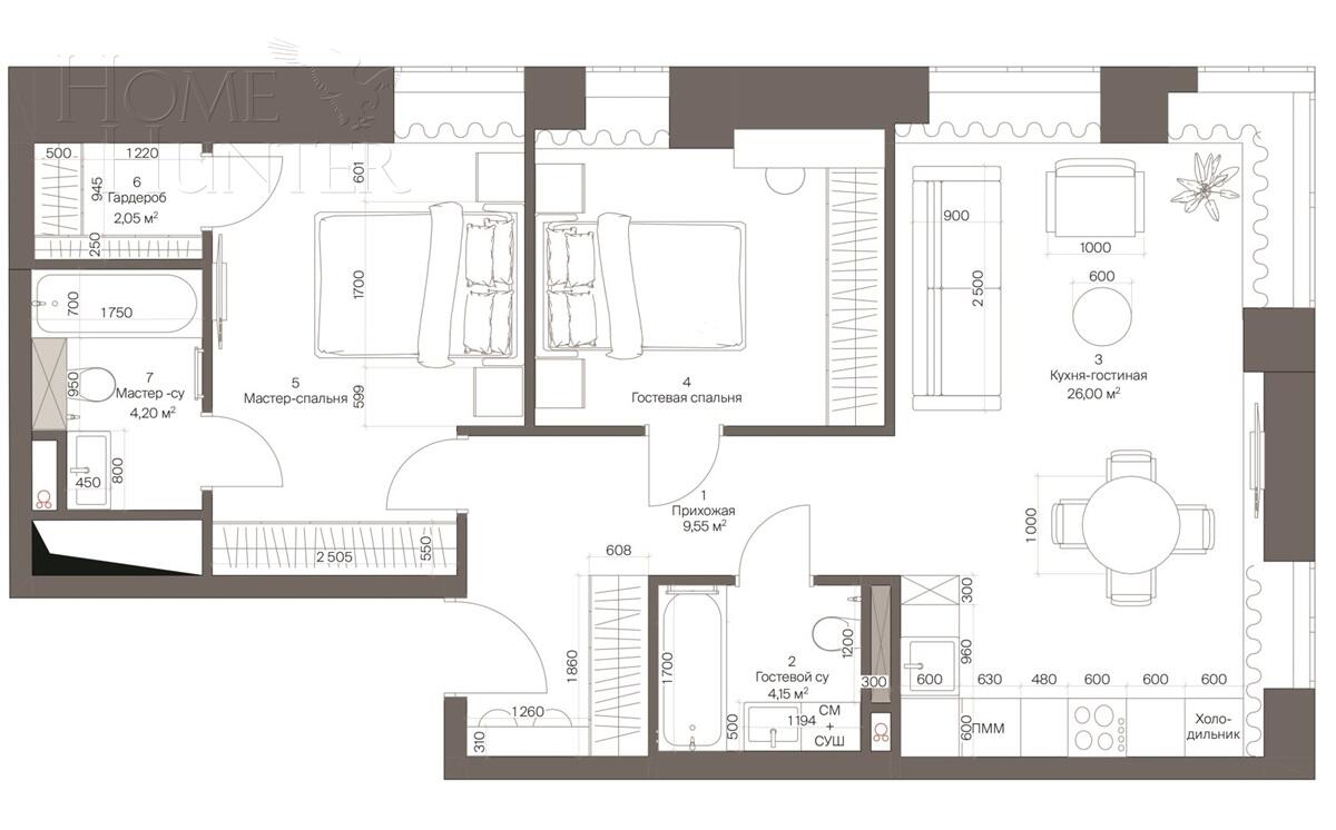 3-КОМН. КВАРТИРА С ОТДЕЛКОЙ 75 М² НА 3 ЭТАЖЕ