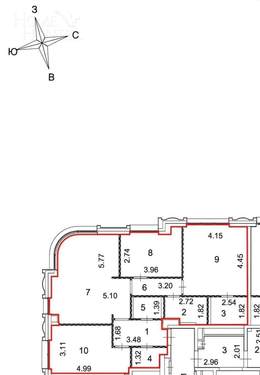 3-КОМН. КВАРТИРА БЕЗ ОТДЕЛКИ 93.4 М² НА 29 ЭТАЖЕ
