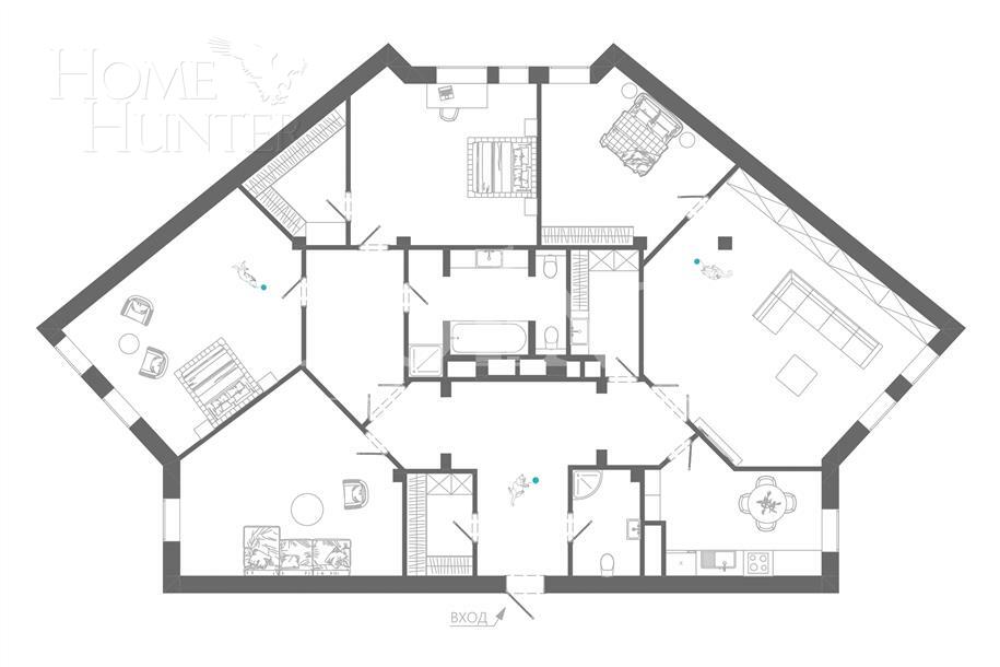 5-КОМН. КВАРТИРА С ОТДЕЛКОЙ 252.5 М² НА 3 ЭТАЖЕ