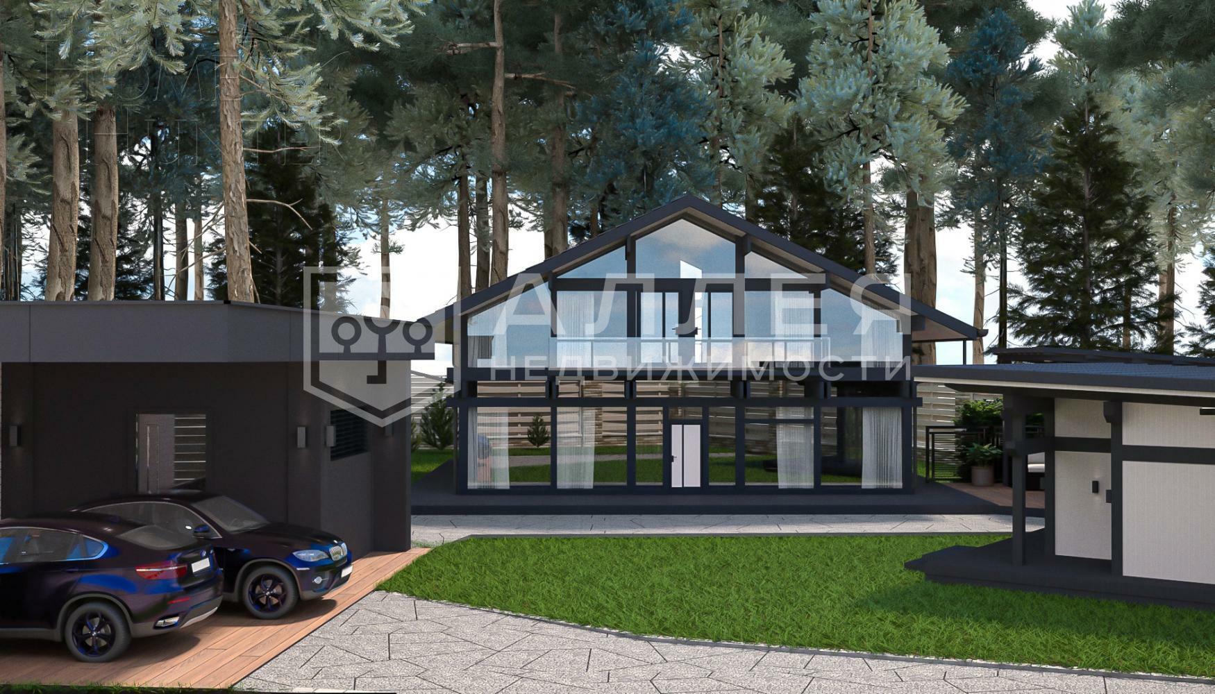 2-этажный коттедж 350 м² без отделки