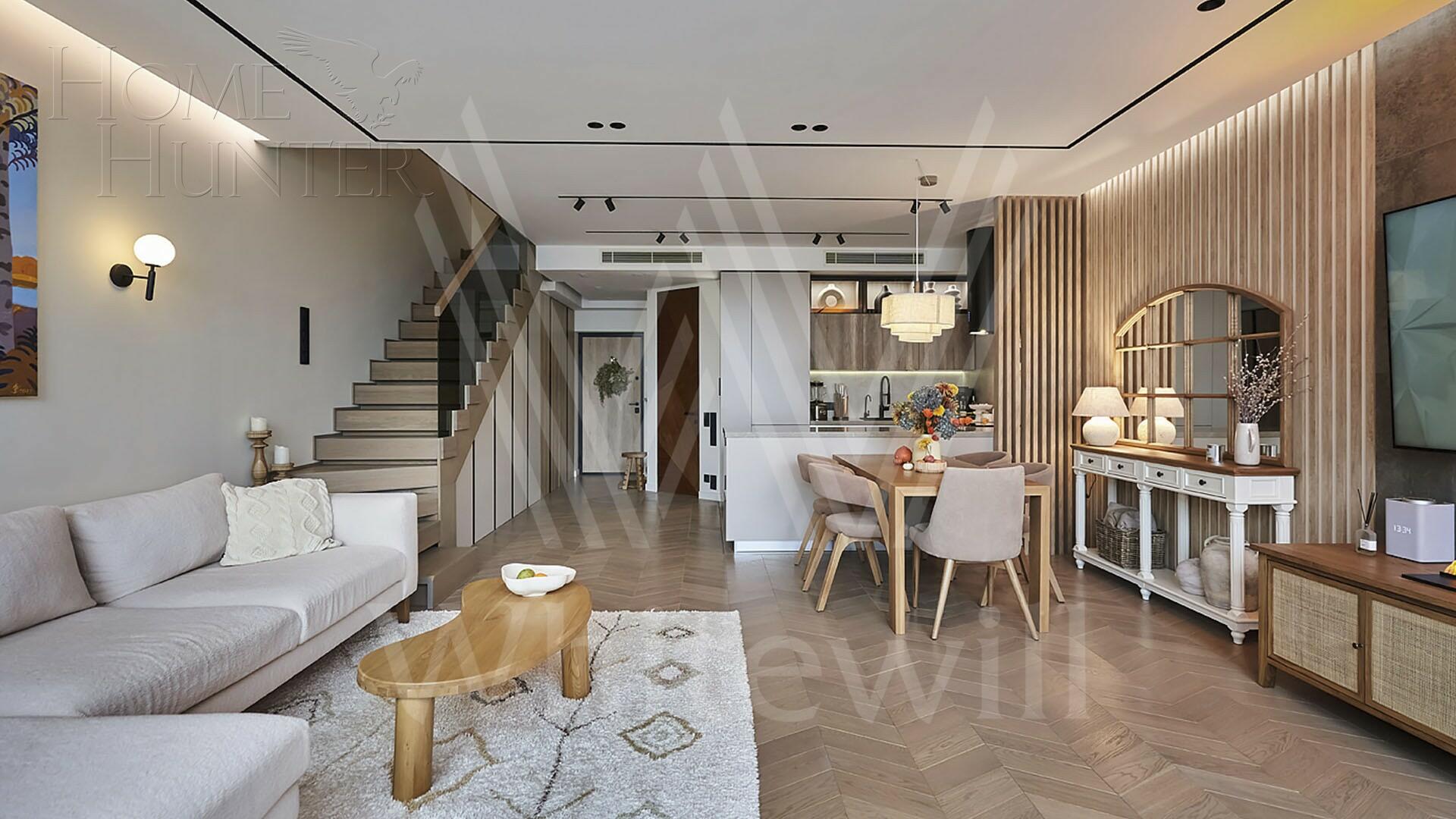 2-УРОВНЕВЫЕ АПАРТАМЕНТЫ С ОТДЕЛКОЙ 152.3 М² НА 6 ЭТАЖЕ