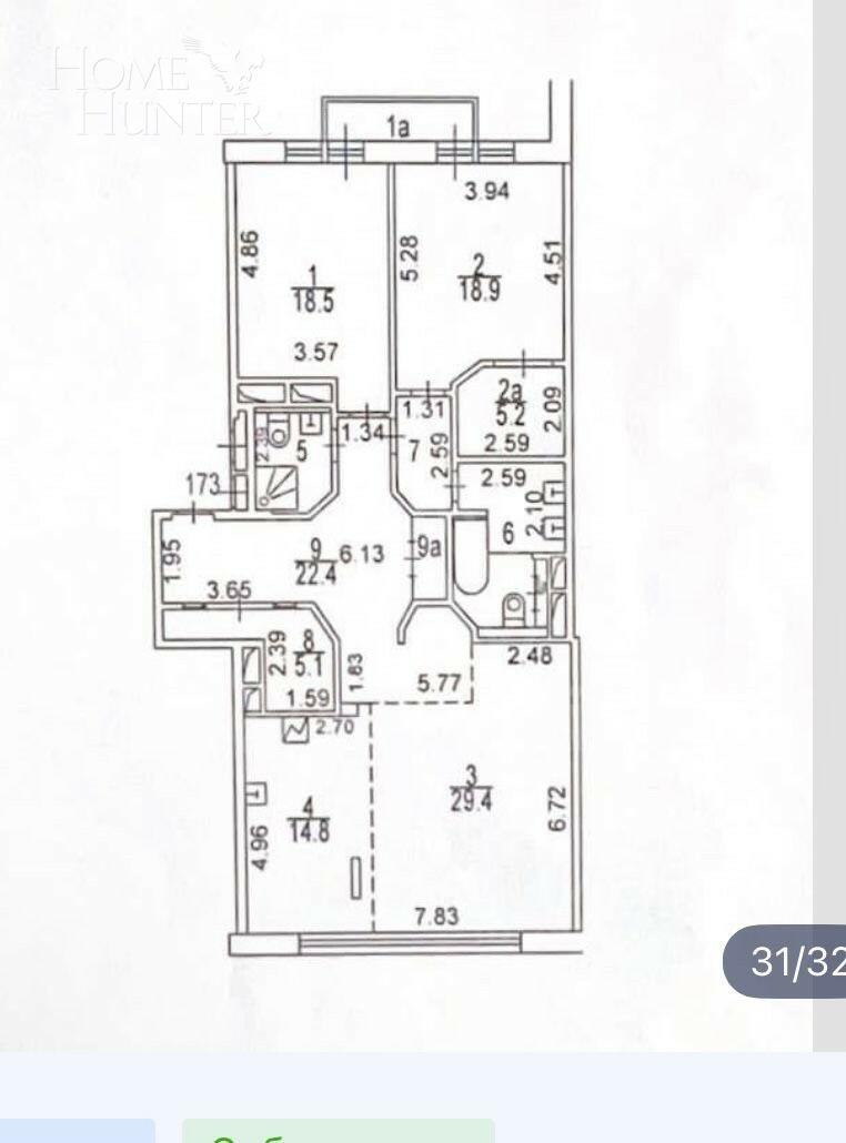 3-КОМН. КВАРТИРА С ОТДЕЛКОЙ 137 М² НА 6 ЭТАЖЕ