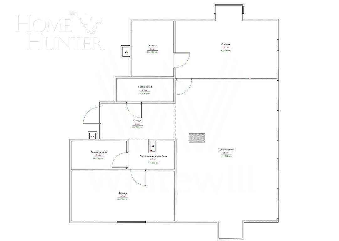 3-КОМН. КВАРТИРА С ОТДЕЛКОЙ 124 М² НА 12 ЭТАЖЕ
